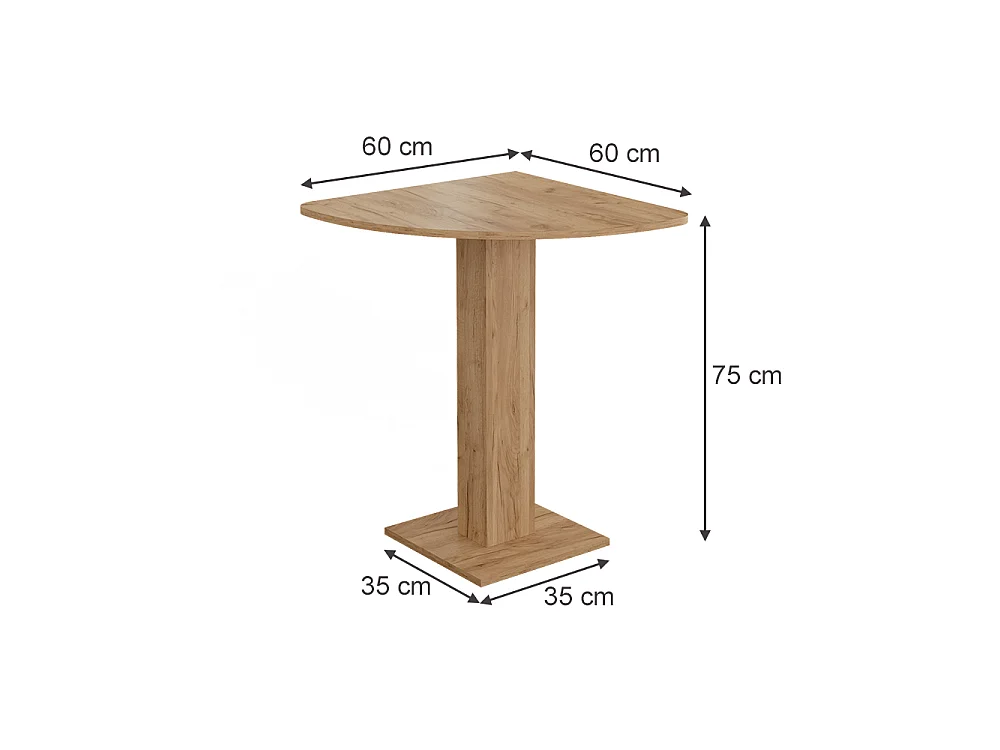 Dining table goldkraft oak 60x60x75 roman