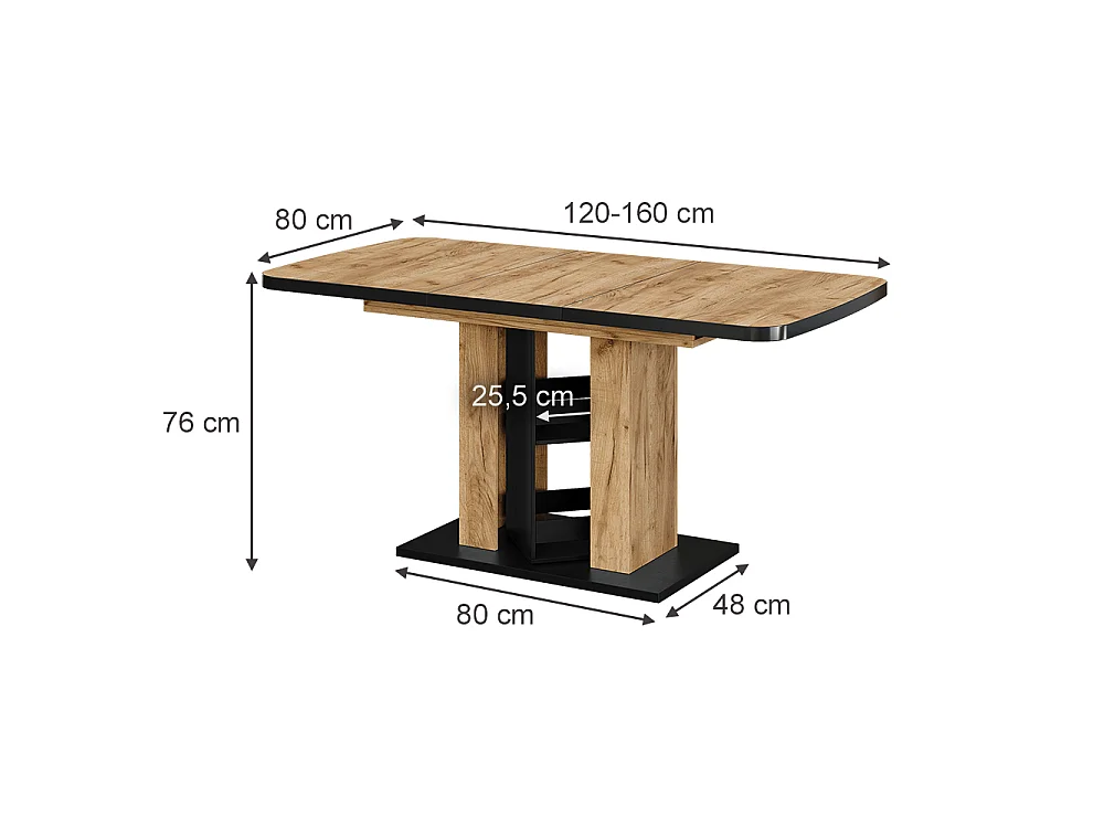 Dining table goldkraft oak 120x80x76 fenaro