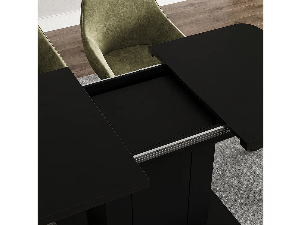 Dining table black 120x80x76 fenaro