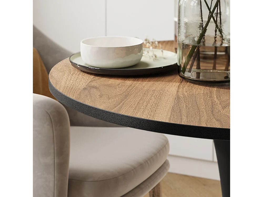 Dining table walnut/black 60x60x73 carl