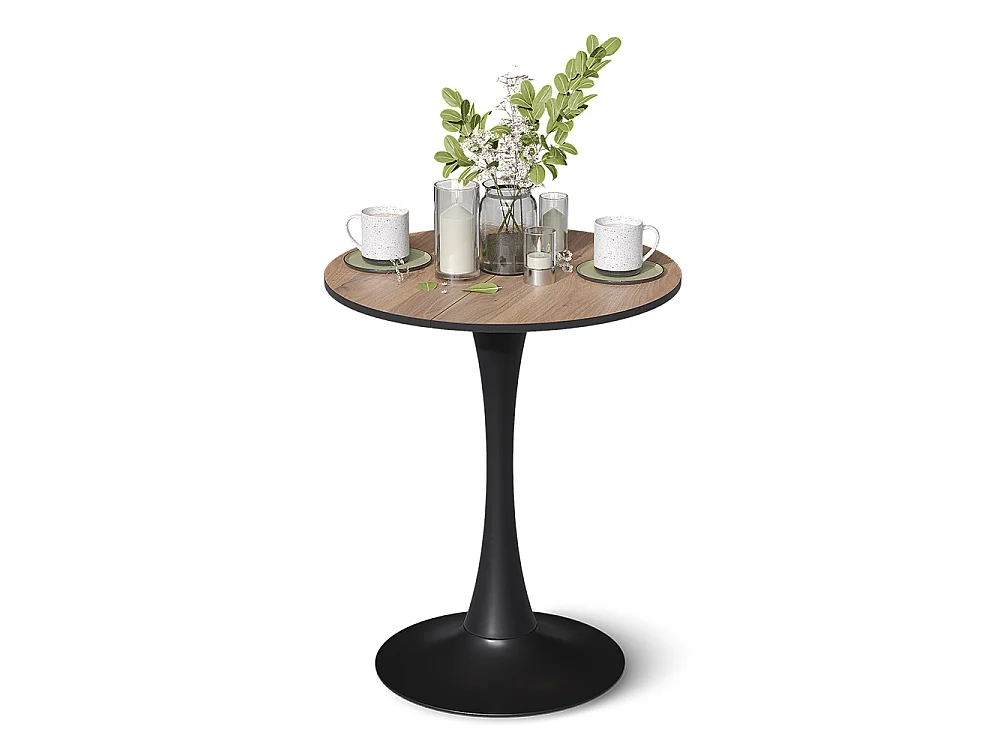 Dining table walnut/black 60x60x73 carl