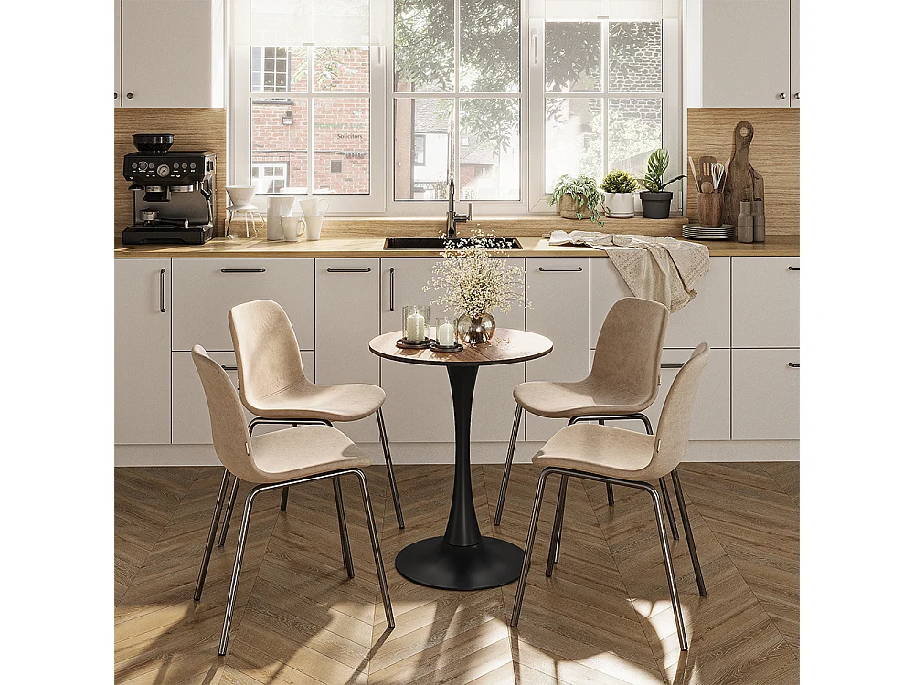 Dining table walnut/black 60x60x73 carl