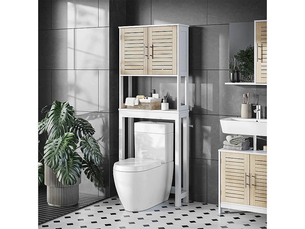 Armario de aseo blanco/roble 70x23x180 looma