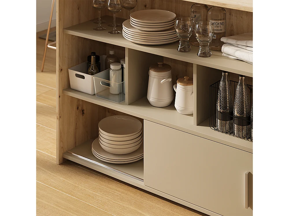 Mesa de bar roble artesanal/cachemira 105x70x85.5 aventi