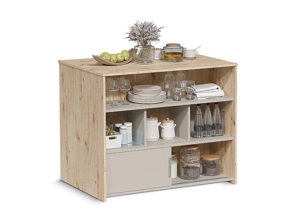 Mesa de bar roble artesanal/cachemira 105x70x85.5 aventi