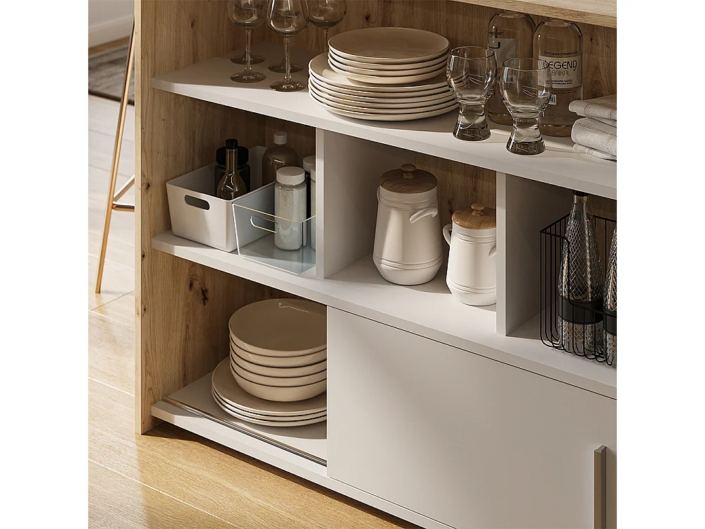 Mesa de bar roble artesanal/blanco 105x70x85.5 aventi