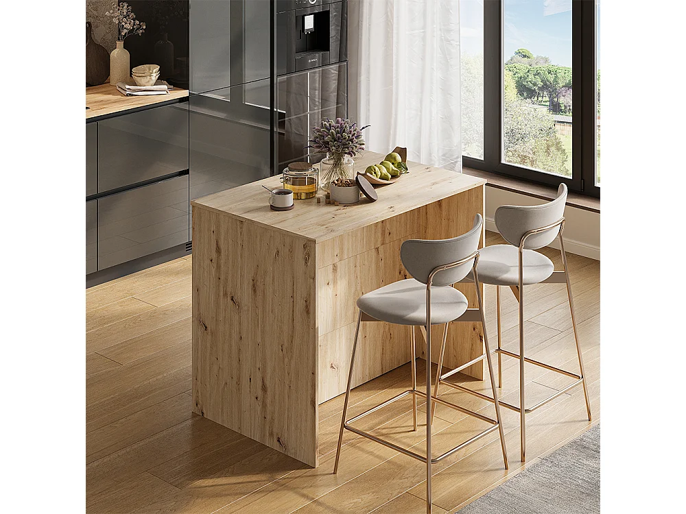 Mesa de bar roble artesanal/antracita 105x70x85.5 aventi