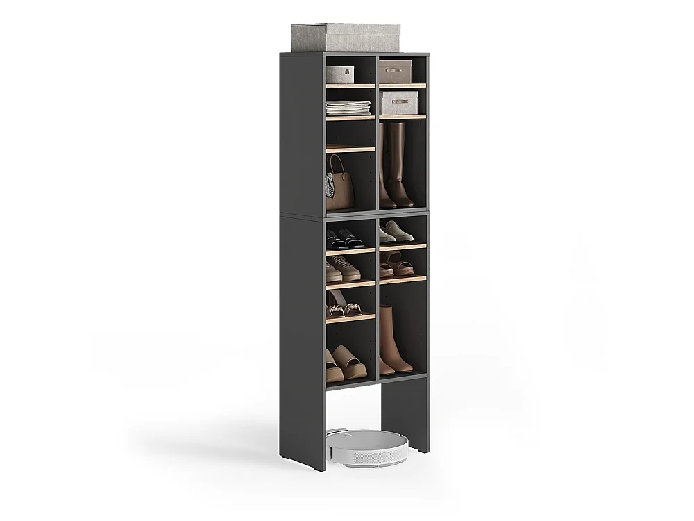 Armoire à chaussures anthracite/chêne de force doré 53x32.1x65.5 lysander