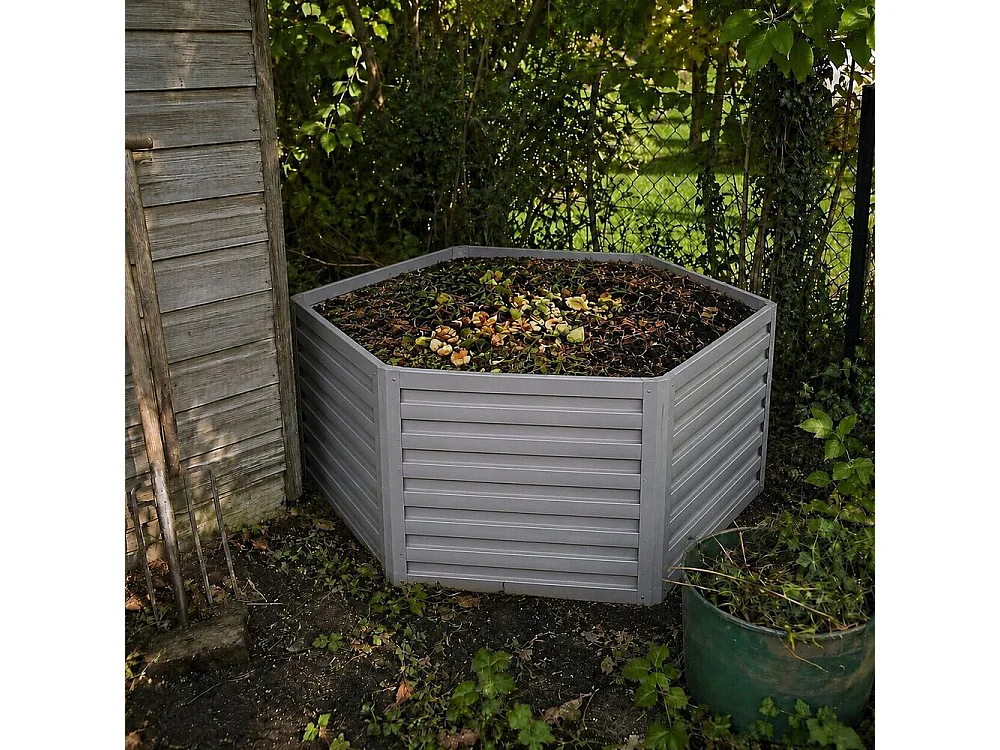 Komposter silber 148.5x129x60 garten