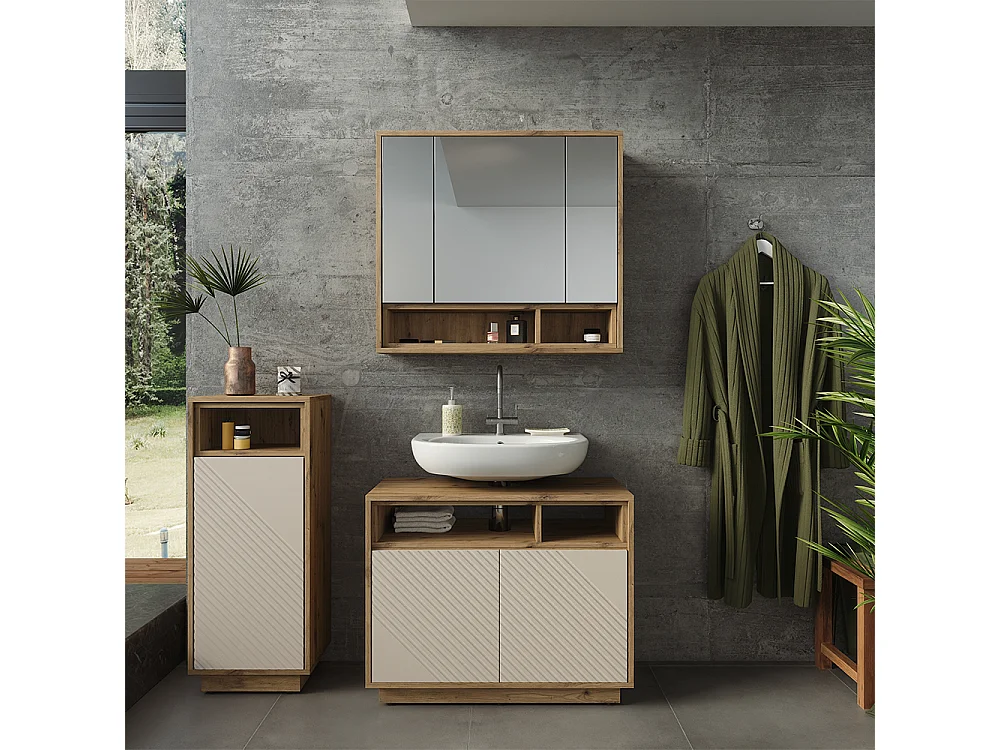 Badrumsmöbelset kaschmir/hantverks ek 80x40x64 beatrice