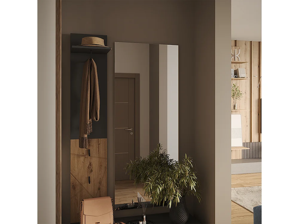 Portemanteau mural anthracite/artisan 31x27x160 irma