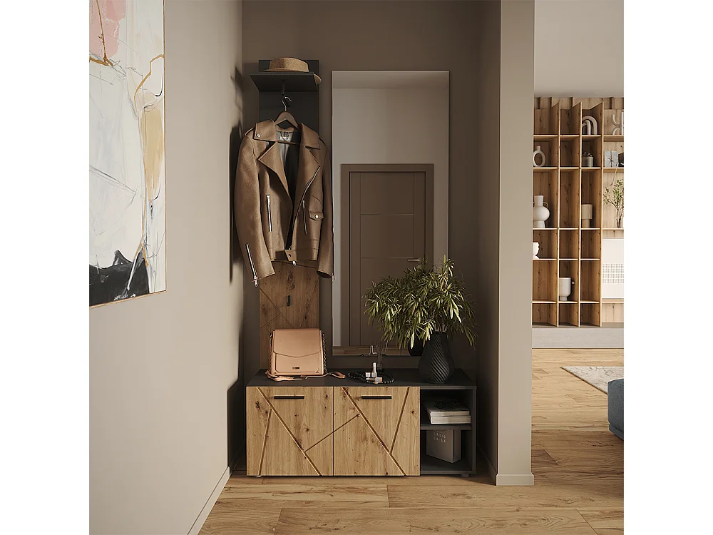 Portemanteau mural anthracite/artisan 31x27x160 irma