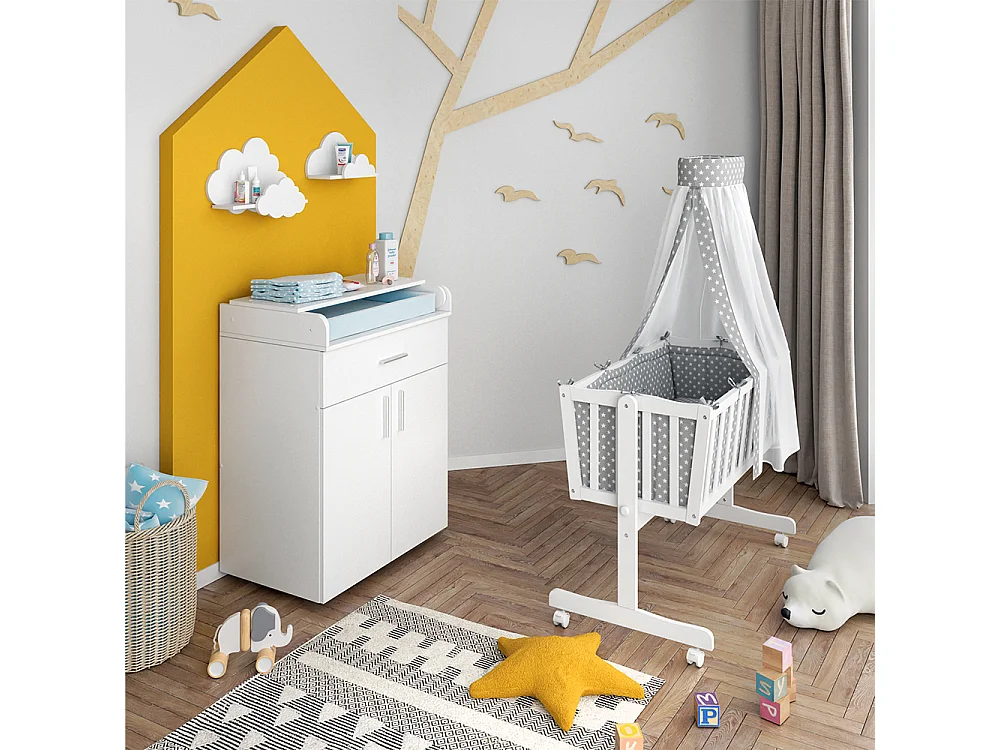 Lit bébé blanc 100x44x77 noah