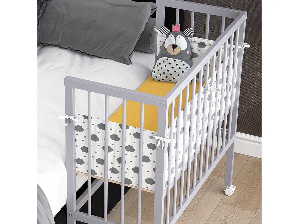 Lit dappoint gris 94x42.5x96 sophie