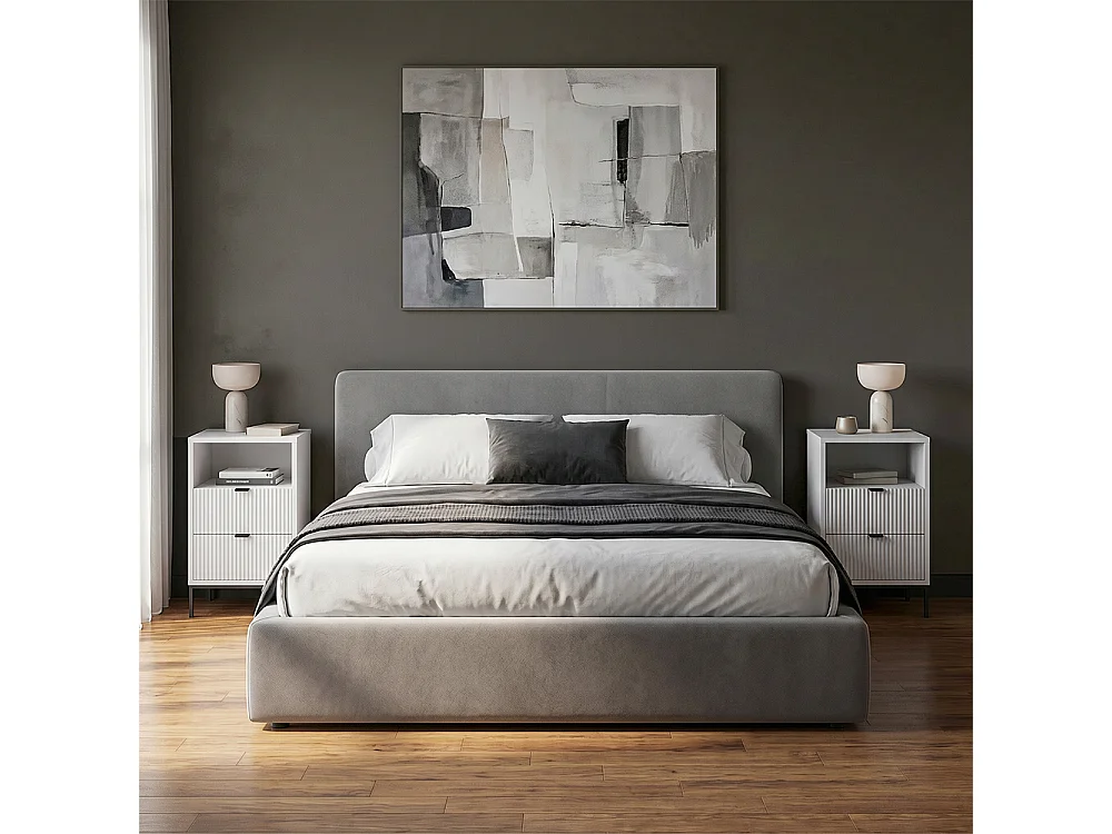 Nachttisch weiß/schwarz 40x38.1x66 eliza