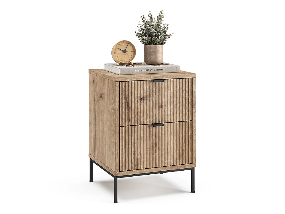 Nachttisch viking oak/schwarz 40x38.1x55.4 eliza