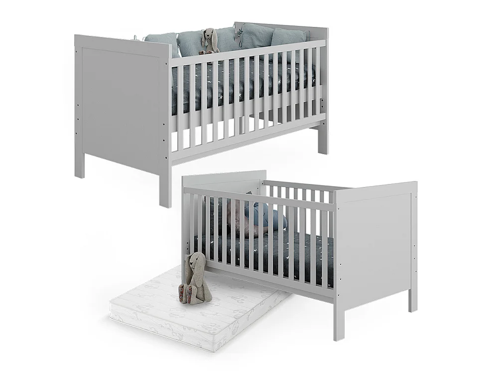 Lit bébé blanc 144.4x80.8x83 ajaton
