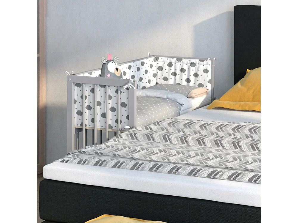 Lit dappoint gris 94x42.5x96 sophie
