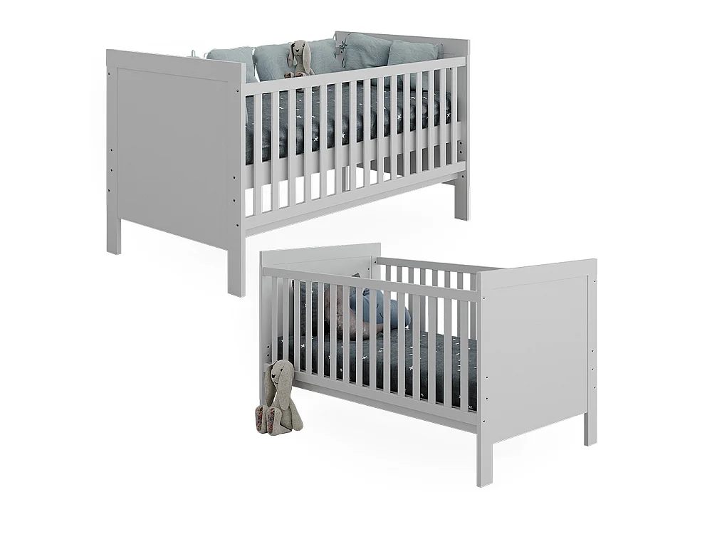 Lit bébé blanc 144.4x80.8x83 ajaton