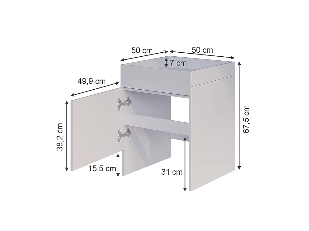 Saugroboterschrank weiß 50x50x67.5 dustin