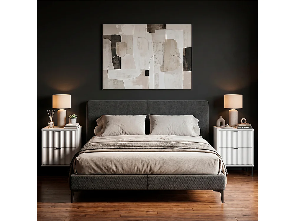 Nachtkastje wit/zwart 40x38.1x55.4 eliza