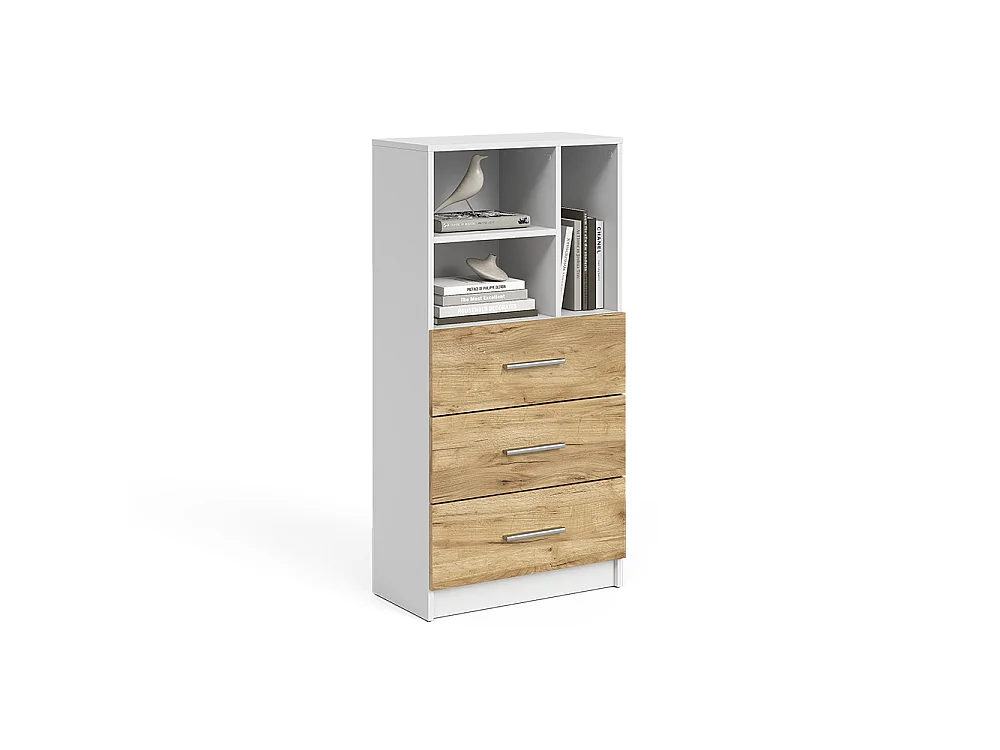 Universele kast wit/goudkleurig eiken 60x31.6x120 tomy