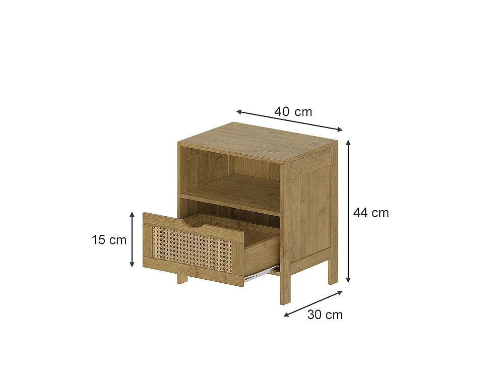 Nachttisch bambus 40x30x44 liora