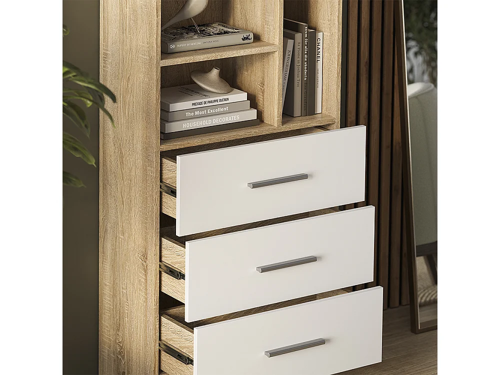 Universele kast sonoma/wit 60x31.6x120 tomy
