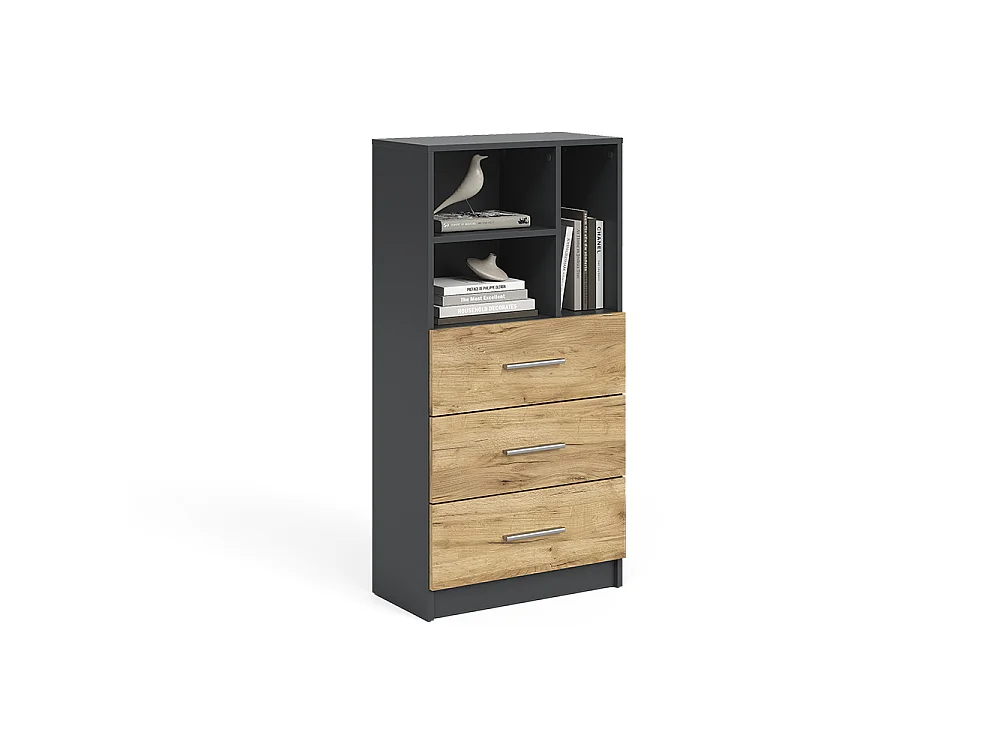 Universele kast antraciet/goudkleurig eiken 60x31.6x120 tomy