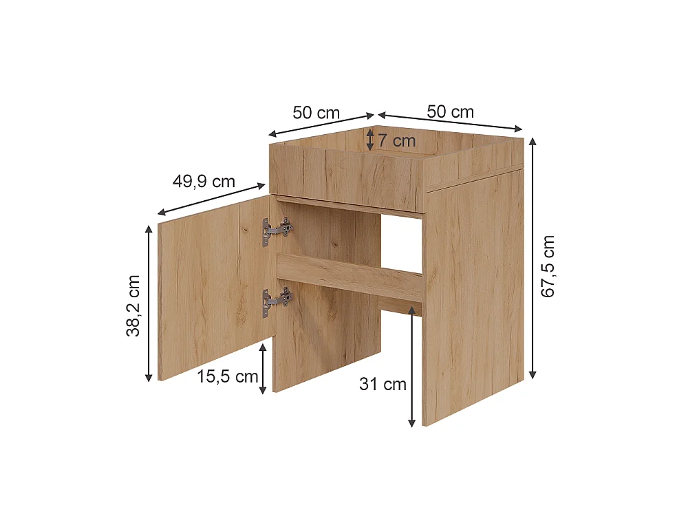 Saugroboterschrank  goldkraft eiche 50x50x67.5 dustin