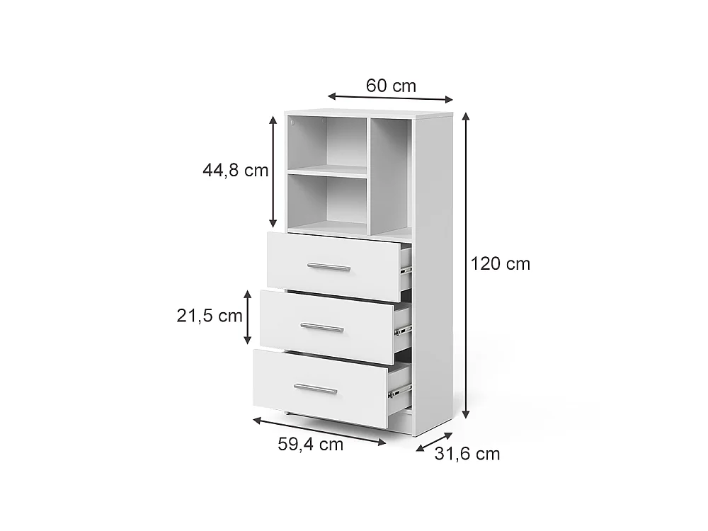 Universele kast wit 60x31.6x120 tomy
