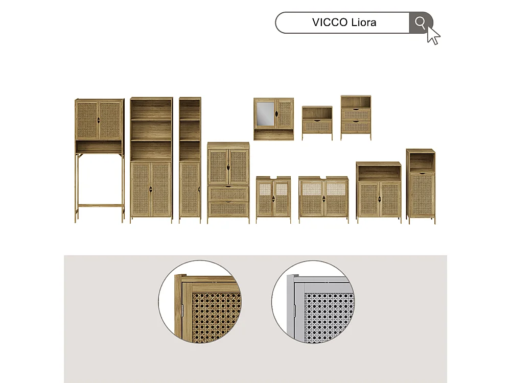 Nachttisch bambus 40x30x58 liora