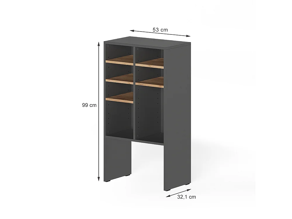 Armoire à chaussures anthracite/chêne de force doré 53x32.1x99 hermia
