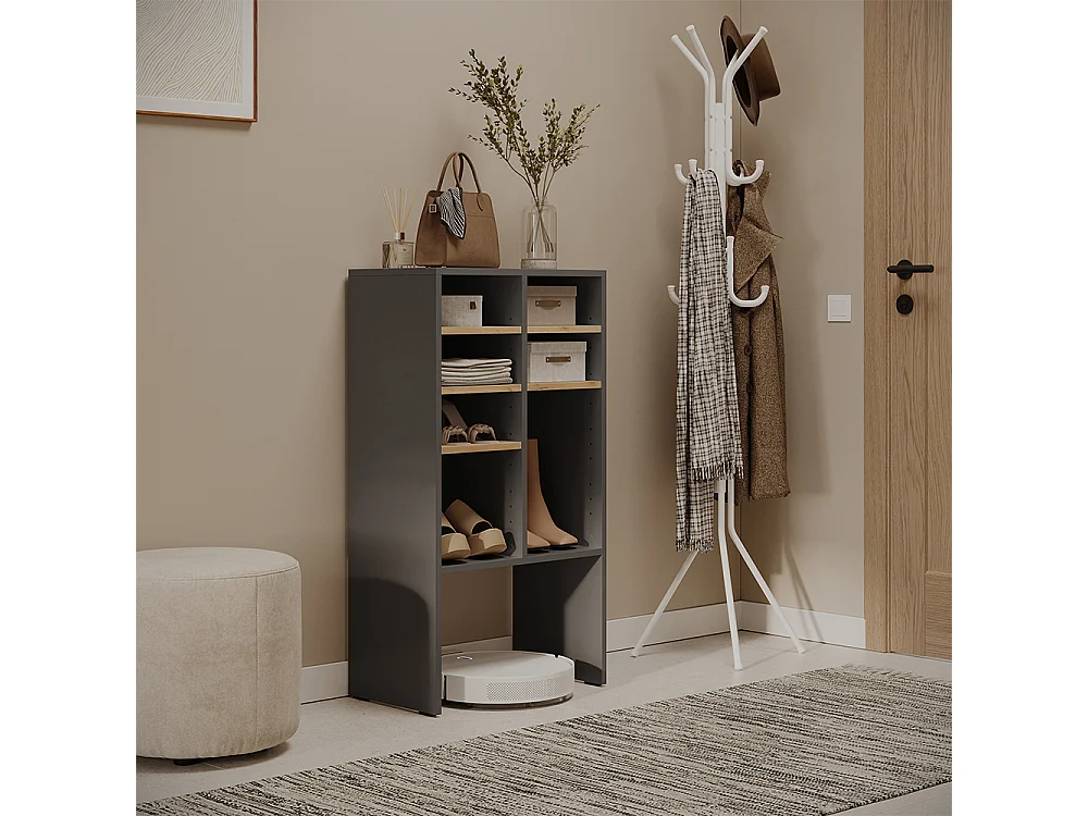 Armoire à chaussures anthracite/chêne de force doré 53x32.1x99 hermia