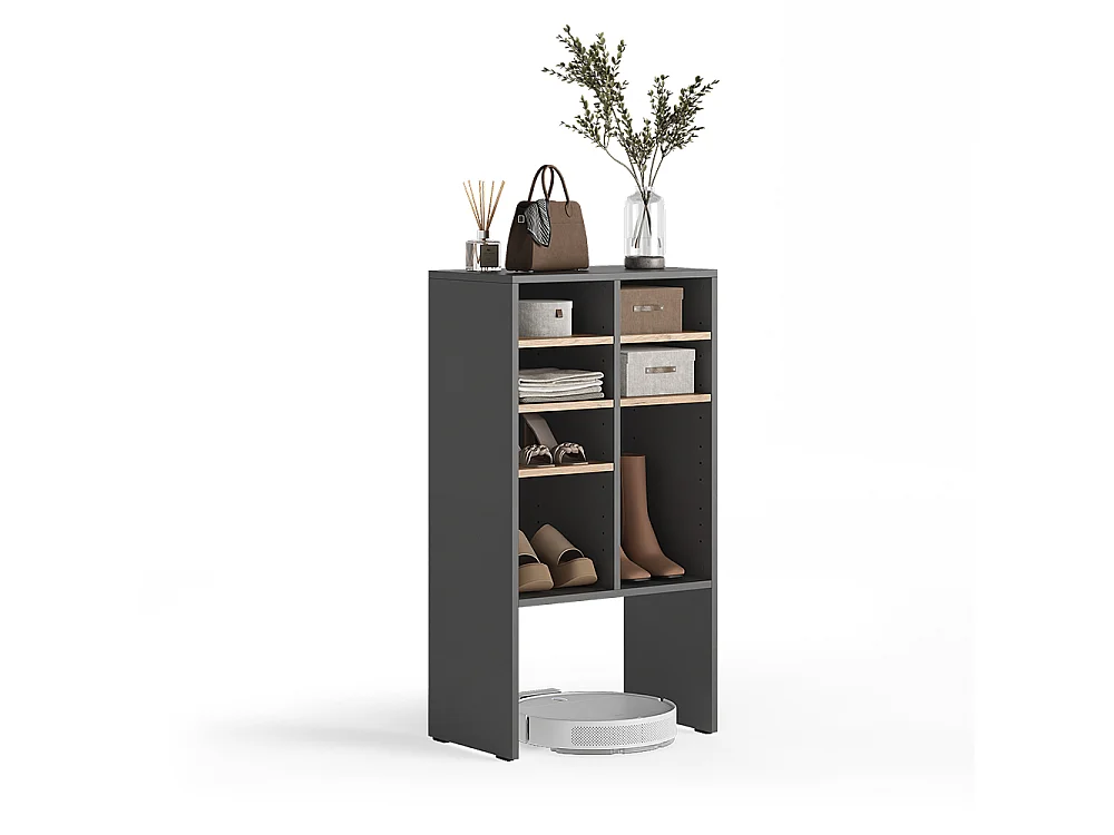 Armoire à chaussures anthracite/chêne de force doré 53x32.1x99 hermia