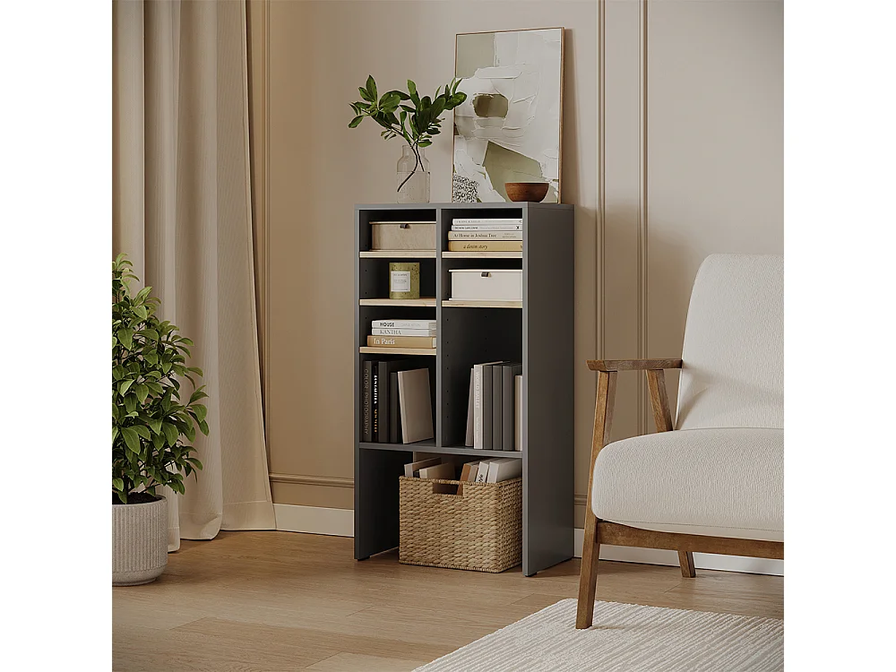 Armoire à chaussures anthracite/chêne de force doré 53x32.1x99 hermia