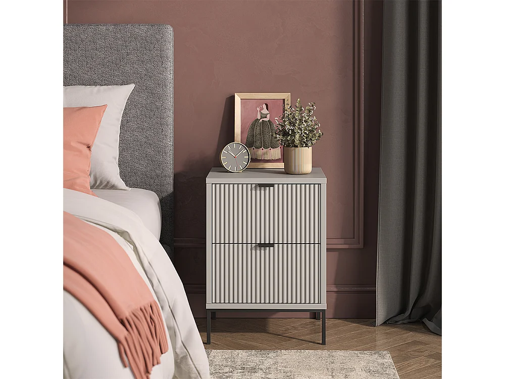 Table de chevet gris/noir 40x38.1x55.4 eliza