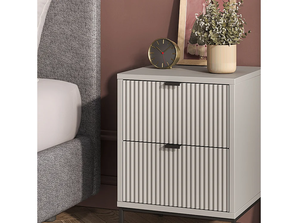 Table de chevet gris/noir 40x38.1x55.4 eliza