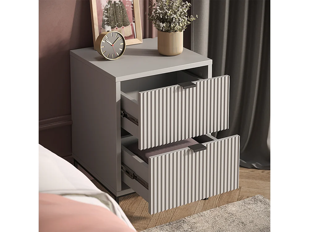 Table de chevet gris/noir 40x38.1x55.4 eliza
