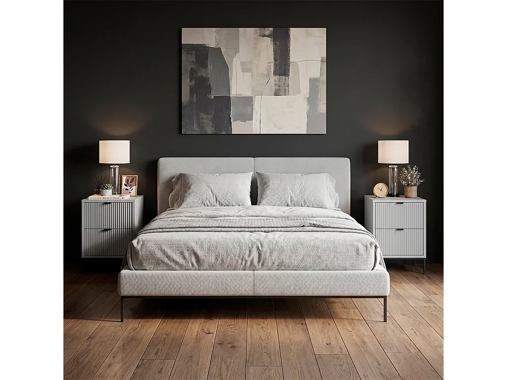 Table de chevet gris/noir 40x38.1x55.4 eliza