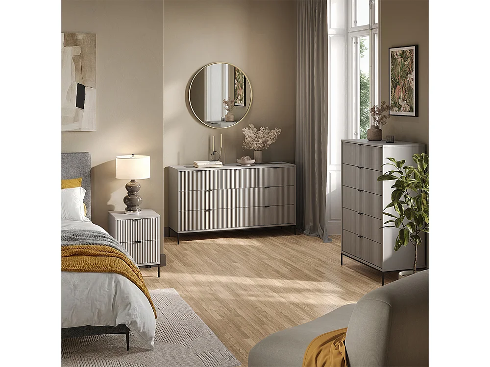 Table de chevet gris/noir 40x38.1x55.4 eliza