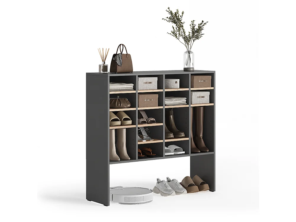 Armoire à chaussures anthracite/chêne de force doré 104.2x32.1x99 hermia