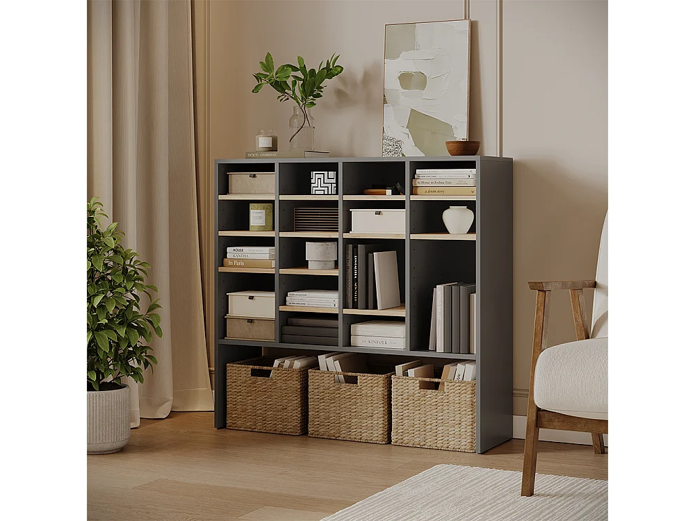 Armoire à chaussures anthracite/chêne de force doré 104.2x32.1x99 hermia