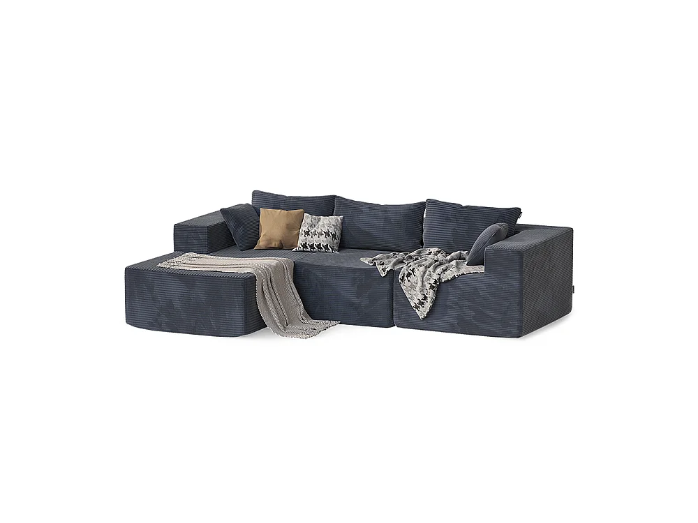Divano a L grigio scuro 250x169x59 nuvio