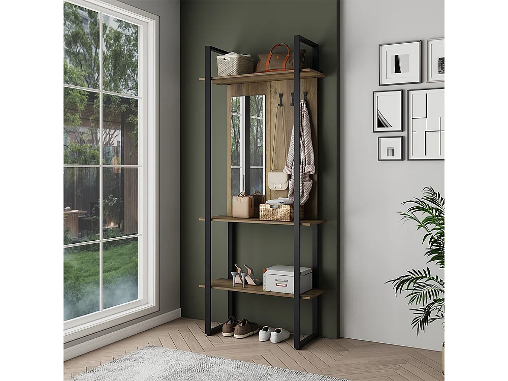 Garderobe antraciet 90x35x215 livi