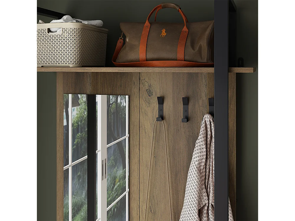Garderobe antraciet 90x35x215 livi