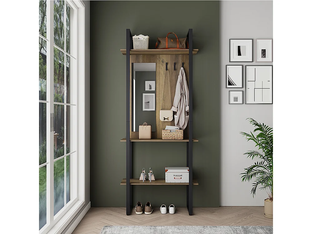 Garderobe antraciet 90x35x215 livi