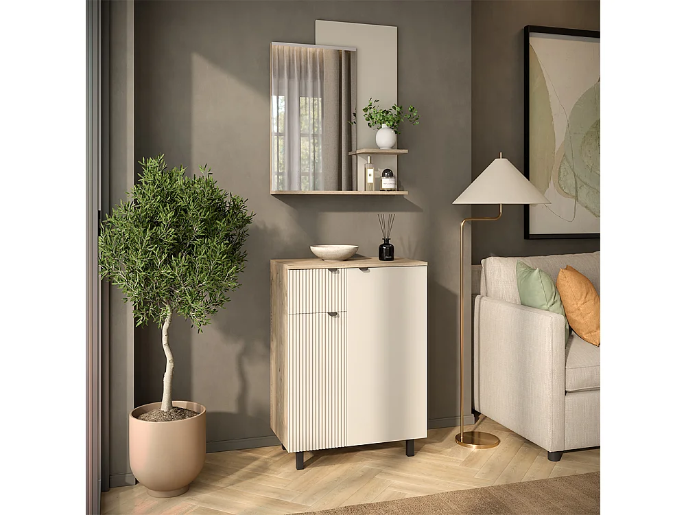 Garderobe eiche/cashmere 69x40x95 puerto
