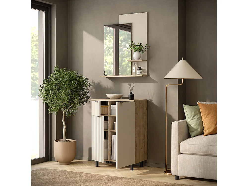 Garderobe eiche/cashmere 69x40x95 puerto