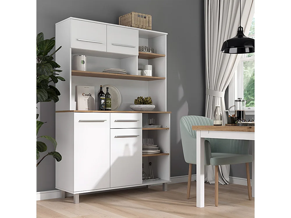 Kitchen buffet white/artisan oak 120.2x40.5x177 pure